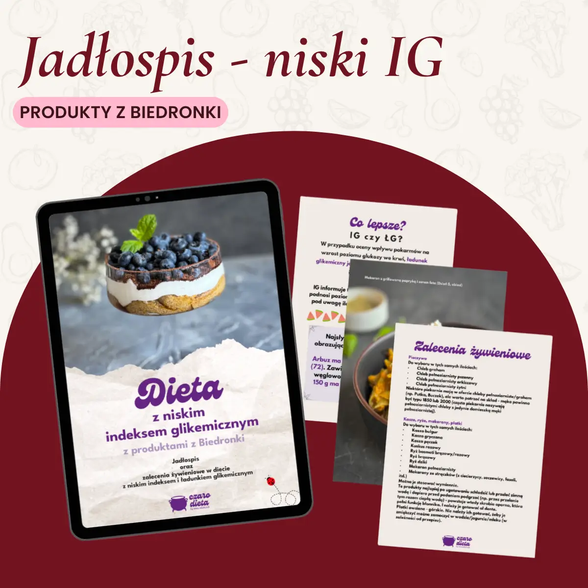 Jadłospis niski IG z produktami z Biedronki